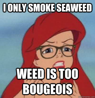 i only smoke seaweed weed is too bougeois  Hipster Ariel