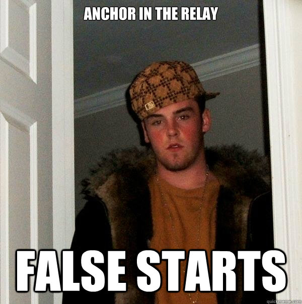 anchor in the relay false starts - anchor in the relay false starts  Scumbag Steve