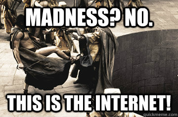 MADNESS? No. THIS IS THE INTERNET!  