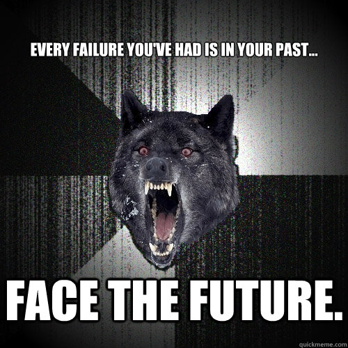 Every failure you've had is in your past... Face the Future.  Insanity Wolf