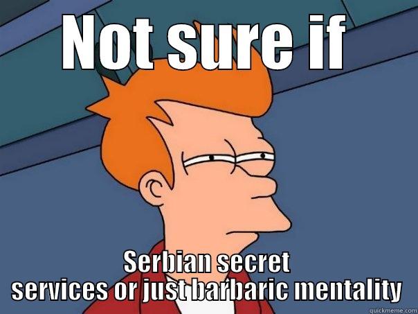 NOT SURE IF SERBIAN SECRET SERVICES OR JUST BARBARIC MENTALITY Futurama Fry