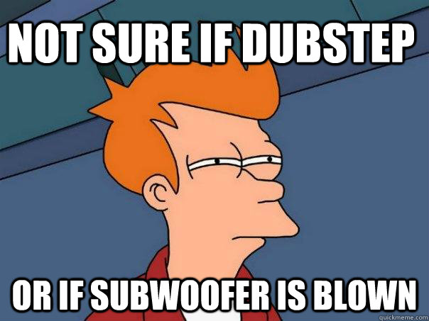 Not sure if dubstep or if subwoofer is blown  Futurama Fry