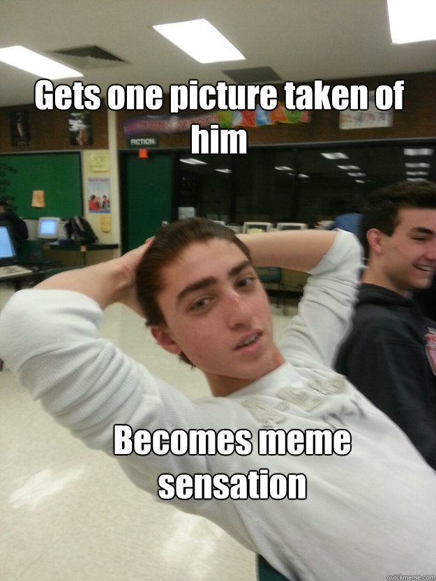 Gets one picture taken of him Becomes meme sensation  