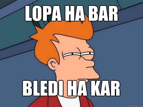 Lopa ha bar bledi ha kar  Futurama Fry