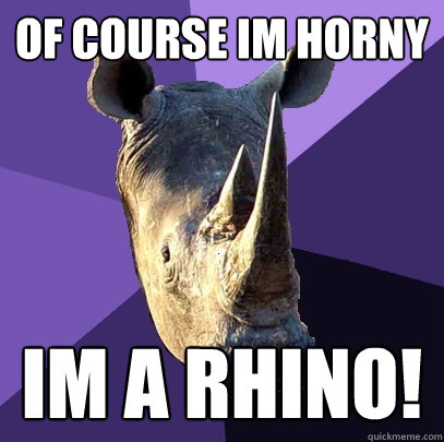 Of Course im horny Im a rhino!  Sexually Oblivious Rhino