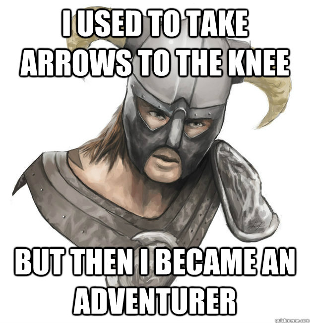 I used to take arrows to the knee but then i became an adventurer - I used to take arrows to the knee but then i became an adventurer  Misc