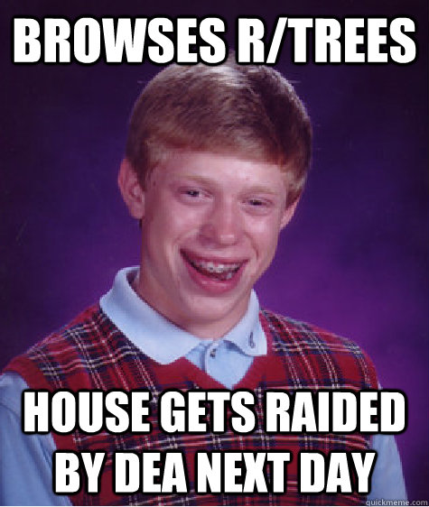 Browses r/trees House gets raided by DEA next day  Bad Luck Brian