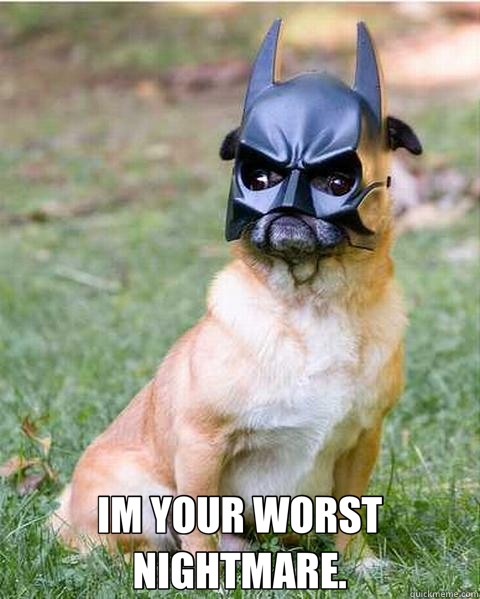  IM YOUR WORST NIGHTMARE. -  IM YOUR WORST NIGHTMARE.  Batman pug