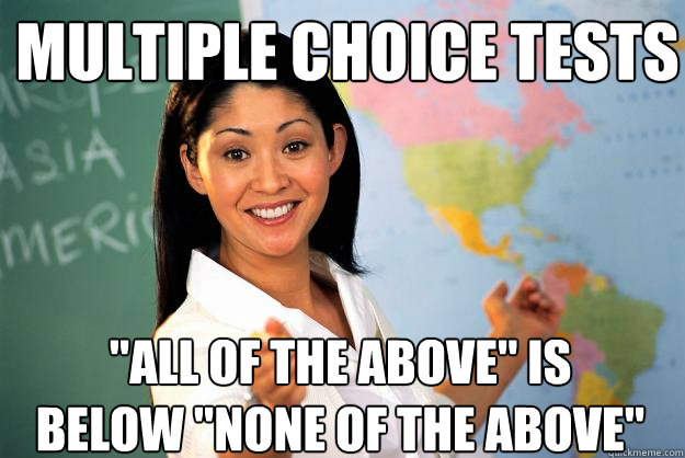 Multiple choice tests 