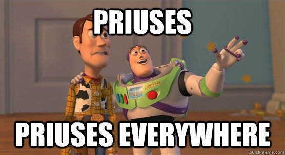 Priuses Priuses everywhere  Toy Story Everywhere