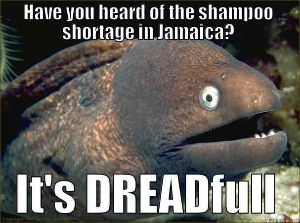 HAVE YOU HEARD OF THE SHAMPOO SHORTAGE IN JAMAICA? IT'S DREADFULL Bad Joke Eel