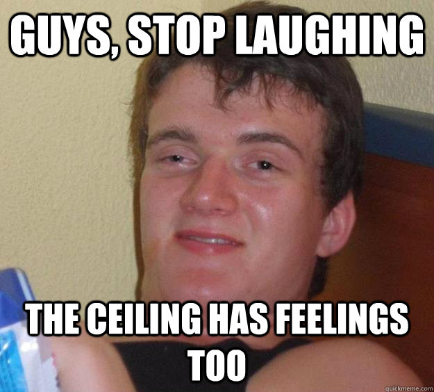 Guys, Stop Laughing The ceiling has feelings too  10 Guy