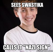 sees swastika calls it 