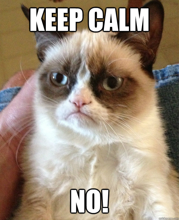 Keep calm NO!  Grumpy Cat