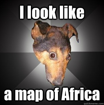 I look like a map of Africa  