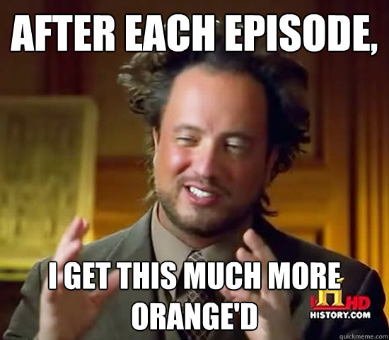 After Each episode, i get this much more orange'd  Ancient Aliens