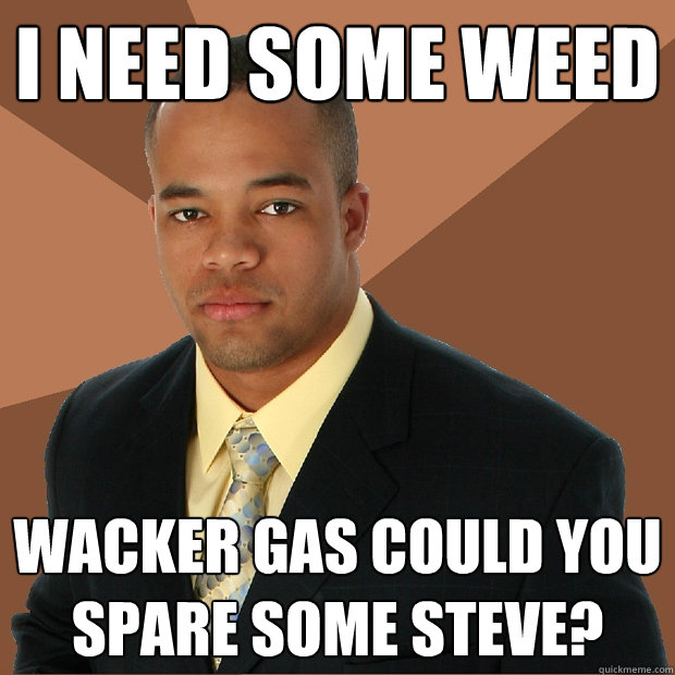 i need some weed wacker gas could you spare some steve?  Successful Black Man