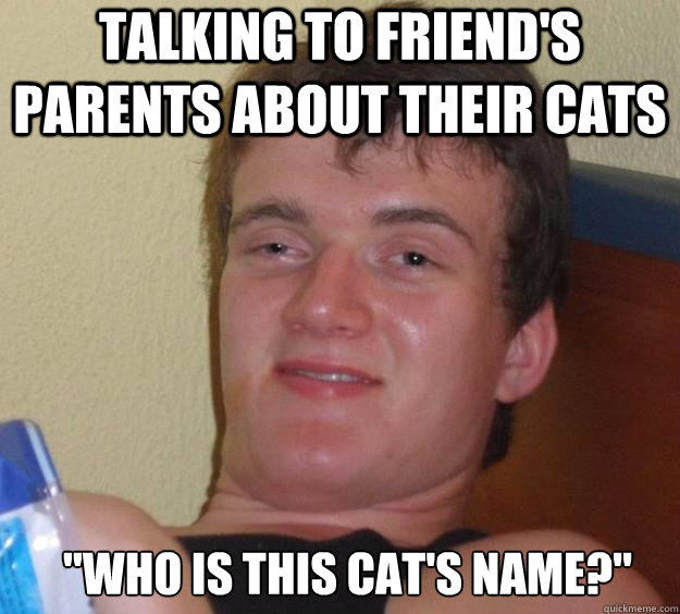 Talking to friend's parents about their cats 