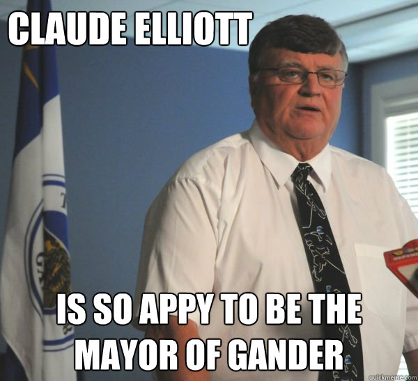 Claude Elliott is so appy to be the mayor of Gander  Claude