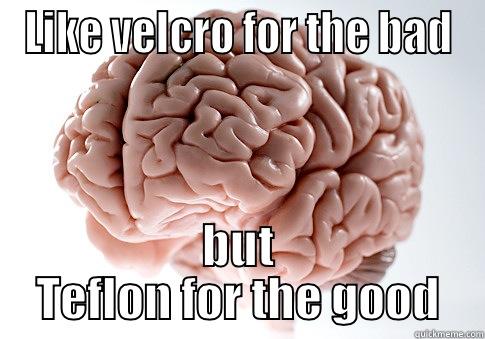 LIKE VELCRO FOR THE BAD BUT TEFLON FOR THE GOOD Scumbag Brain