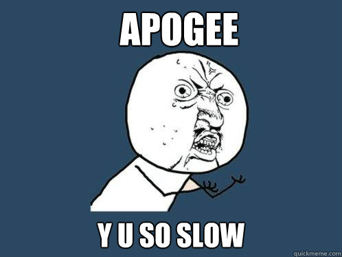 apogee y u so slow  Y U No