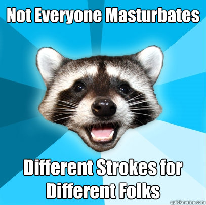 Not Everyone Masturbates  Different Strokes for Different Folks  Lame Pun Coon