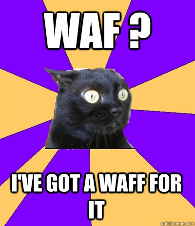 WAF ? i've got a WAFF for it  Anxiety Cat