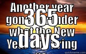 ANOTHER YEAR GONE, I WONDER WHAT THE NEW YEAR WILL BRING US  365 DAYS IF WE ARE BLESSED  Misc