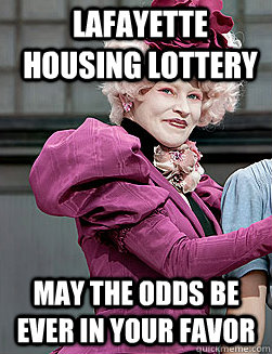 Lafayette housing lottery May the odds be ever in your favor  