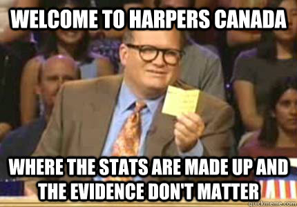 WELCOME TO Harpers canada Where the stats are made up and the evidence don't matter  Whose Line