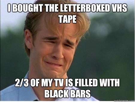 I bought the letterboxed VHS tape 2/3 of my tv is filled with black bars  1990s Problems