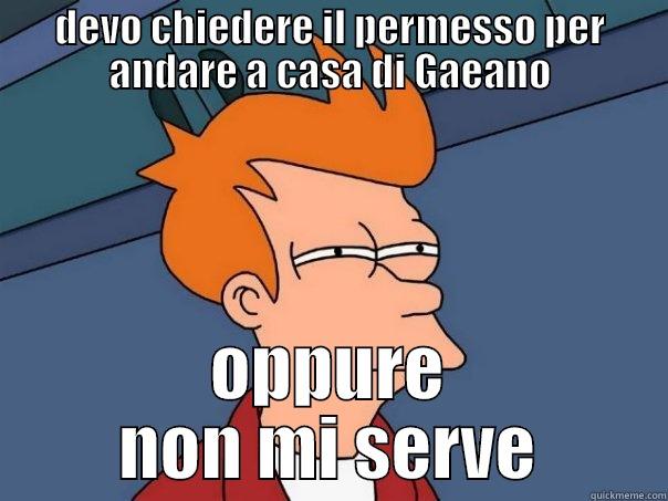 DEVO CHIEDERE IL PERMESSO PER ANDARE A CASA DI GAEANO OPPURE NON MI SERVE Futurama Fry