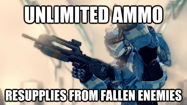 unlimited ammo resupplies from fallen enemies  - unlimited ammo resupplies from fallen enemies   Halo SWAT