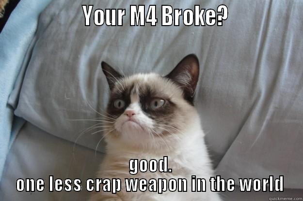                  YOUR M4 BROKE?               GOOD. ONE LESS CRAP WEAPON IN THE WORLD Grumpy Cat