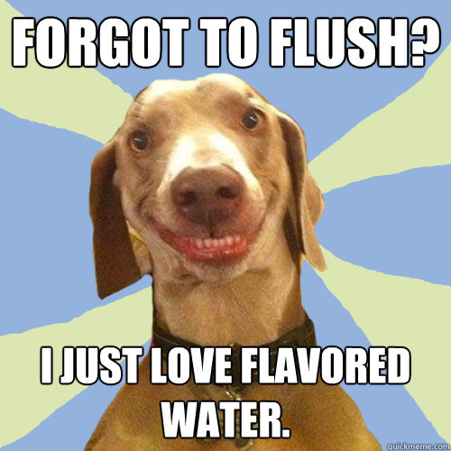 Forgot to flush? I just love flavored water.  Disgusting Doggy