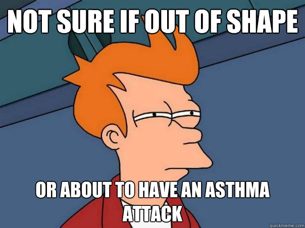 Not sure if out of shape or about to have an asthma attack - Not sure if out of shape or about to have an asthma attack  Futurama Fry