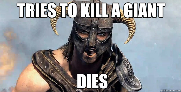 Tries to kill a giant Dies  skyrim