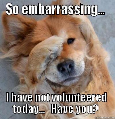 SO EMBARRASSING...  I HAVE NOT VOLUNTEERED TODAY...   HAVE YOU?  Misc