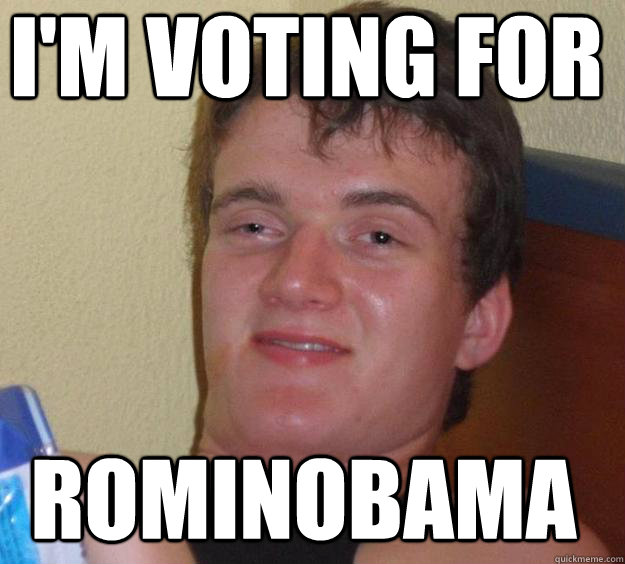 i'm voting for rominobama  10 Guy