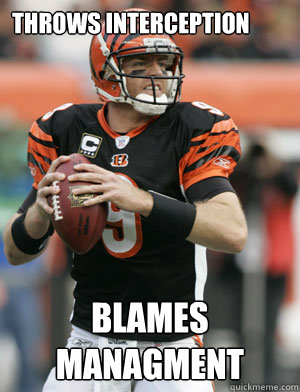 Throws interception Blames managment - Throws interception Blames managment  Carson Palmer