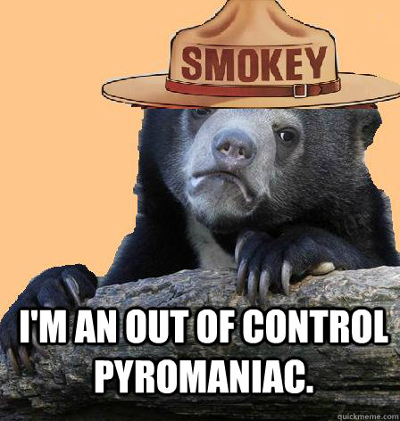  I'm an out of control pyromaniac. -  I'm an out of control pyromaniac.  Misc