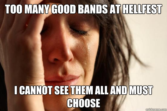 Too Many good bands at Hellfest I cannot see them all and must choose  First World Problems