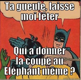 Elephant Victory - TA GUEULE, LAISSE MOI FÊTER QUI A DONNER LA COUPE AU ELÉPHANT MÊME ? Slappin Batman