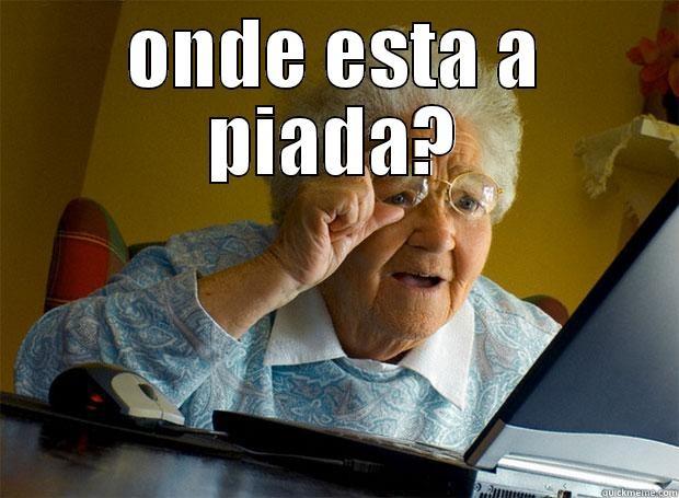 ONDE ESTA A PIADA?  Grandma finds the Internet