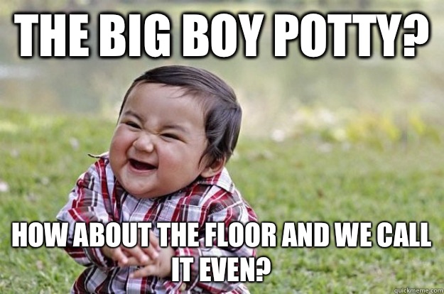 The big boy potty? How about the floor and we call it even?  Evil Toddler