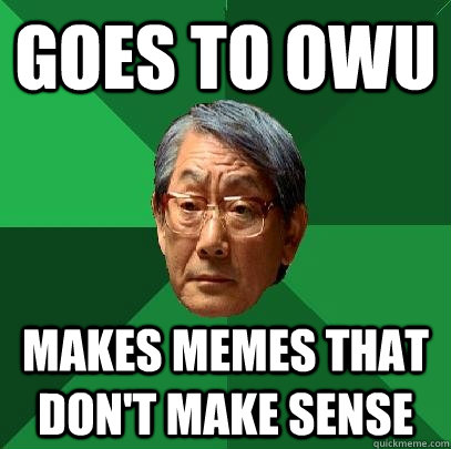 Goes to OWU Makes memes that don't make sense  High Expectations Asian Father