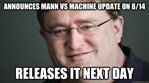 announces mann vs machine update on 8/14 releases it next day  