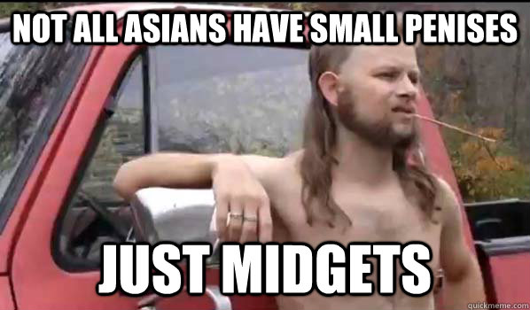 Not all asians have small penises just midgets  Almost Politically Correct Redneck