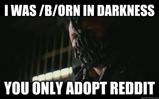 i was /b/orn in darkness you only adopt reddit - i was /b/orn in darkness you only adopt reddit  Badass Bane