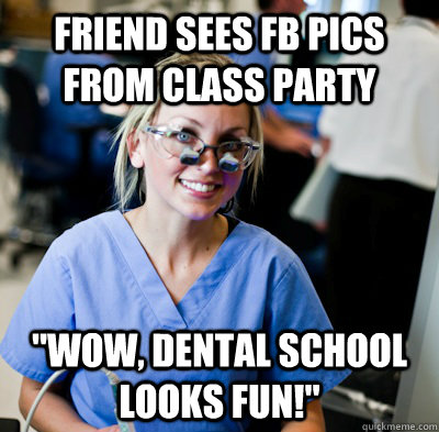 friend sees fb pics from class party 